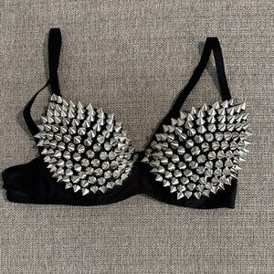 Black Studded Bra